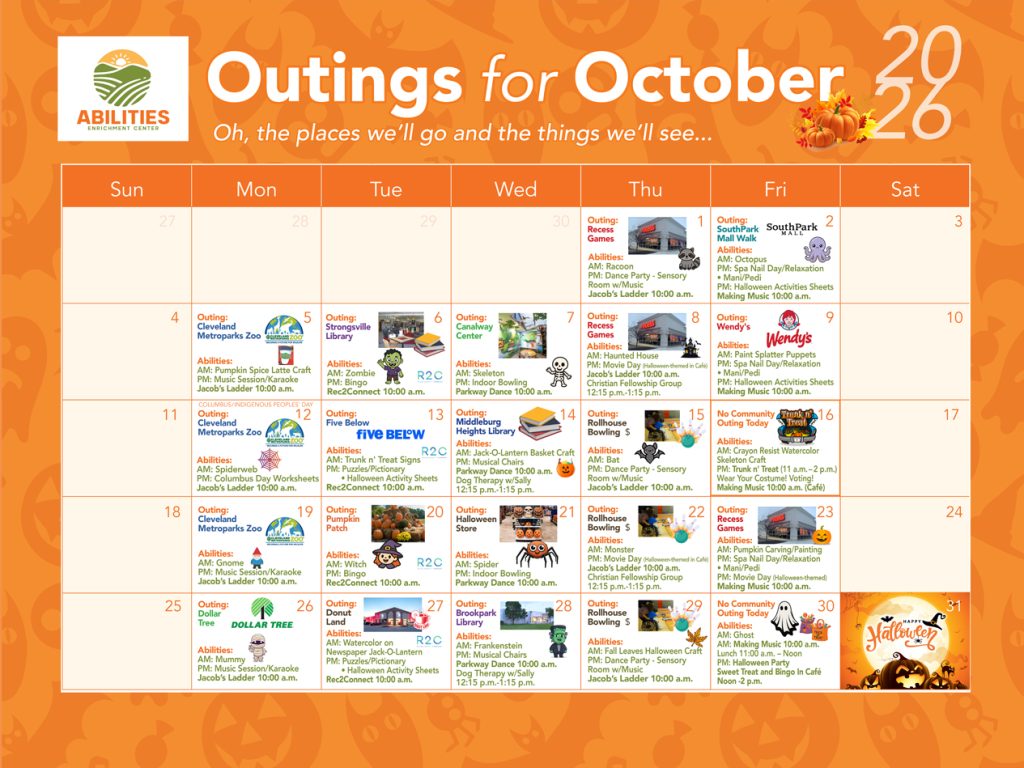 Blossom Hill October calendar
